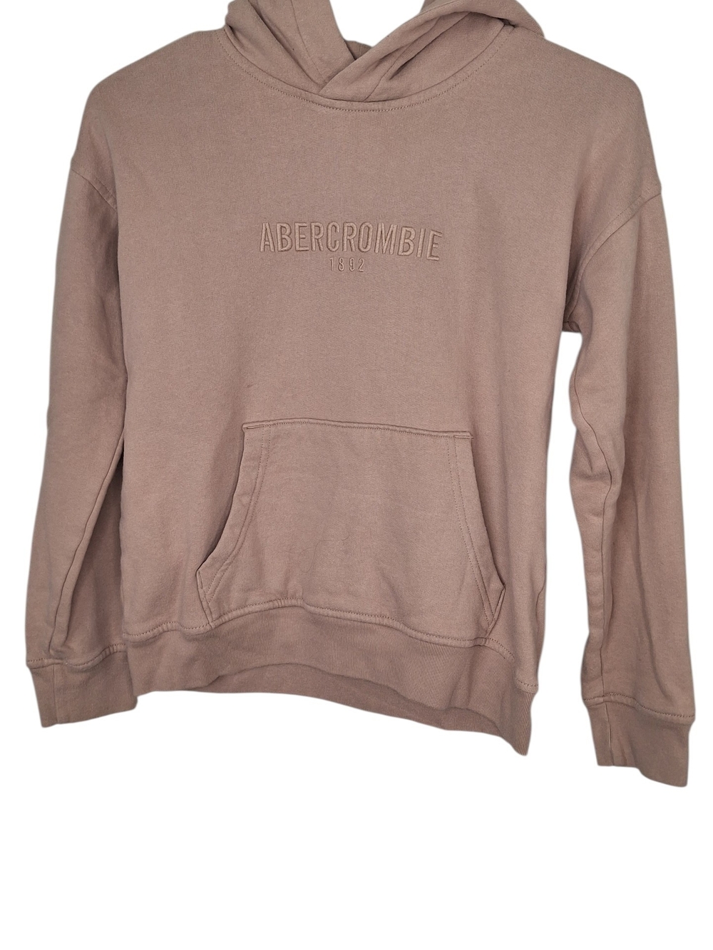 abercrombie kids Tan Embroidered Logo Pullover Hoodie